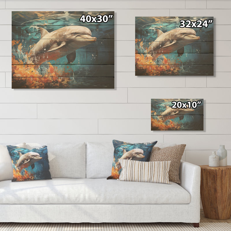 Dolphin Metal Wall Art Set Of store 4 Dolphin Wall Decor Sea Animal Art Living Room Decor